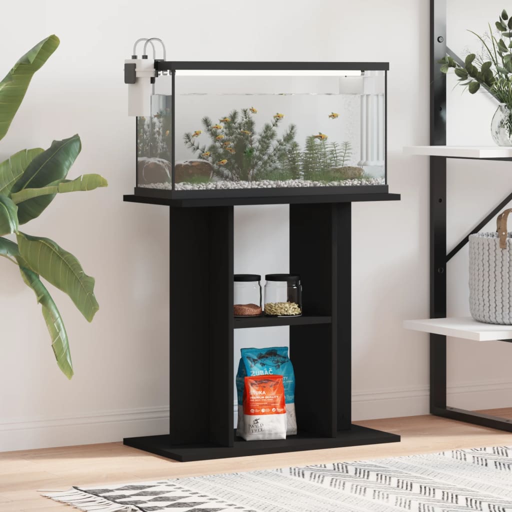 Berkfield Aquarium Stand Black 60x30x60 cm Engineered Wood