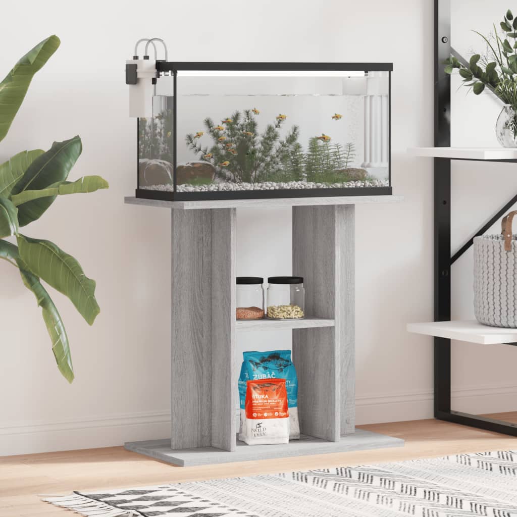 Berkfield Aquarium Stand Grey Sonoma 60x30x60 cm Engineered Wood