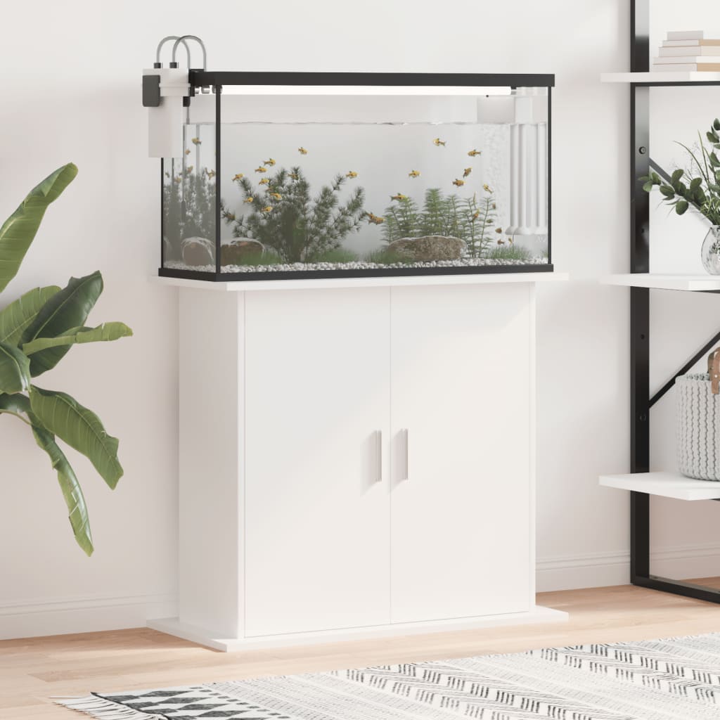 Berkfield Aquarium Stand White 81x36x73 cm Engineered Wood