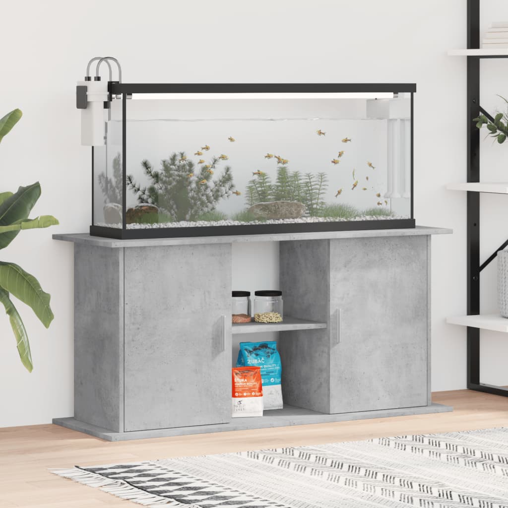 Berkfield Aquarium Stand Concrete Grey 121x41x58 cm Engineered Wood