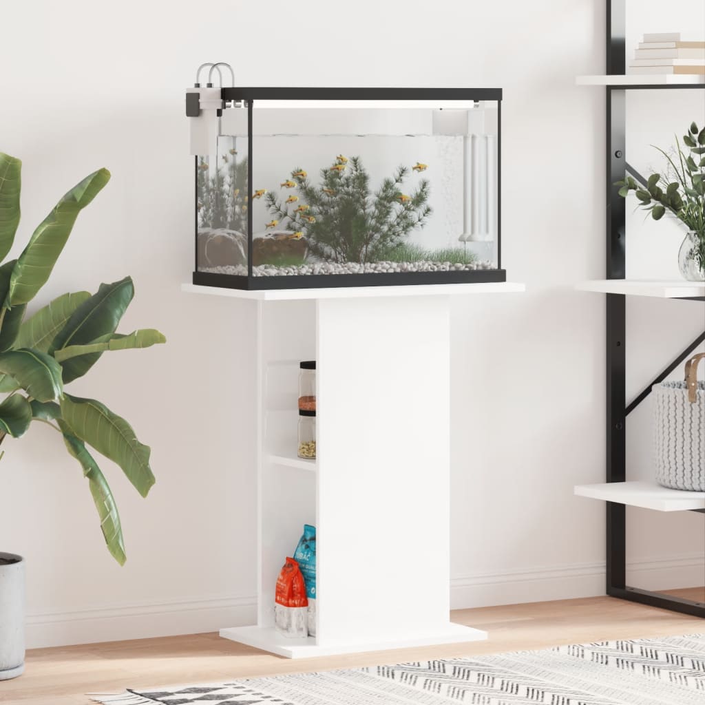 Berkfield Aquarium Stand High Gloss White 60.5x36x72.5 cm Engineered Wood