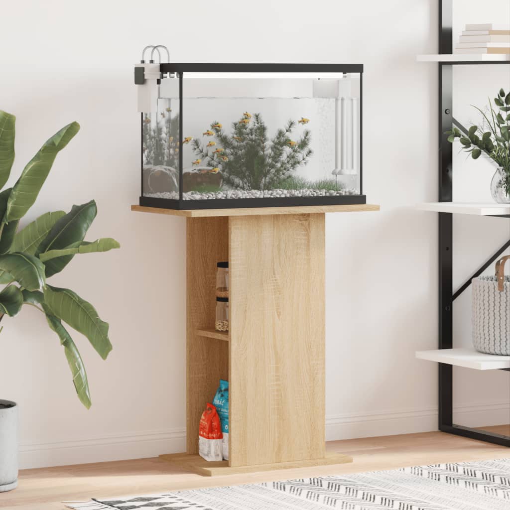 Berkfield Aquarium Stand Sonoma Oak 60.5x36x72.5 cm Engineered Wood
