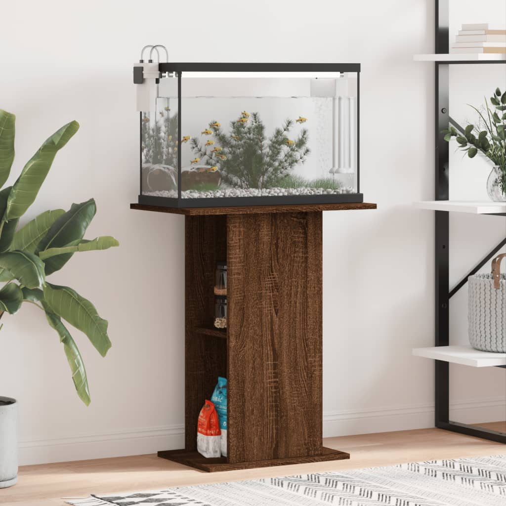 Berkfield Aquarium Stand Brown Oak 60.5x36x72.5 cm Engineered Wood