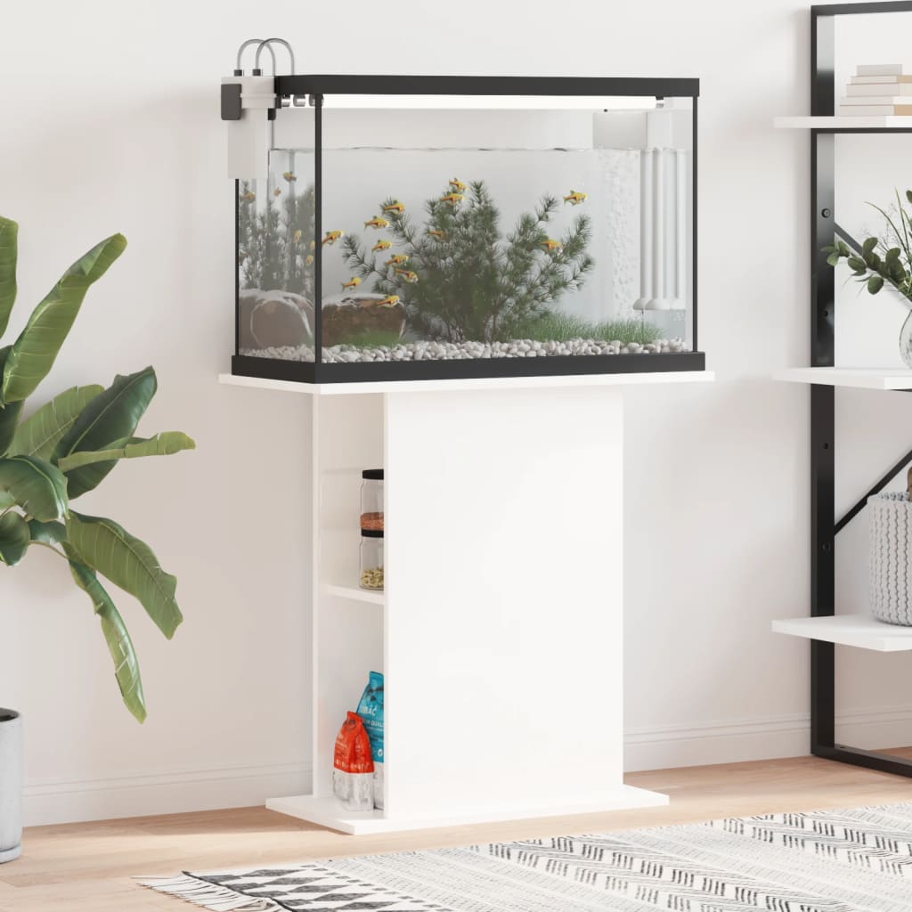 Berkfield Aquarium Stand High Gloss White 36x75x72.5 cm Engineered Wood