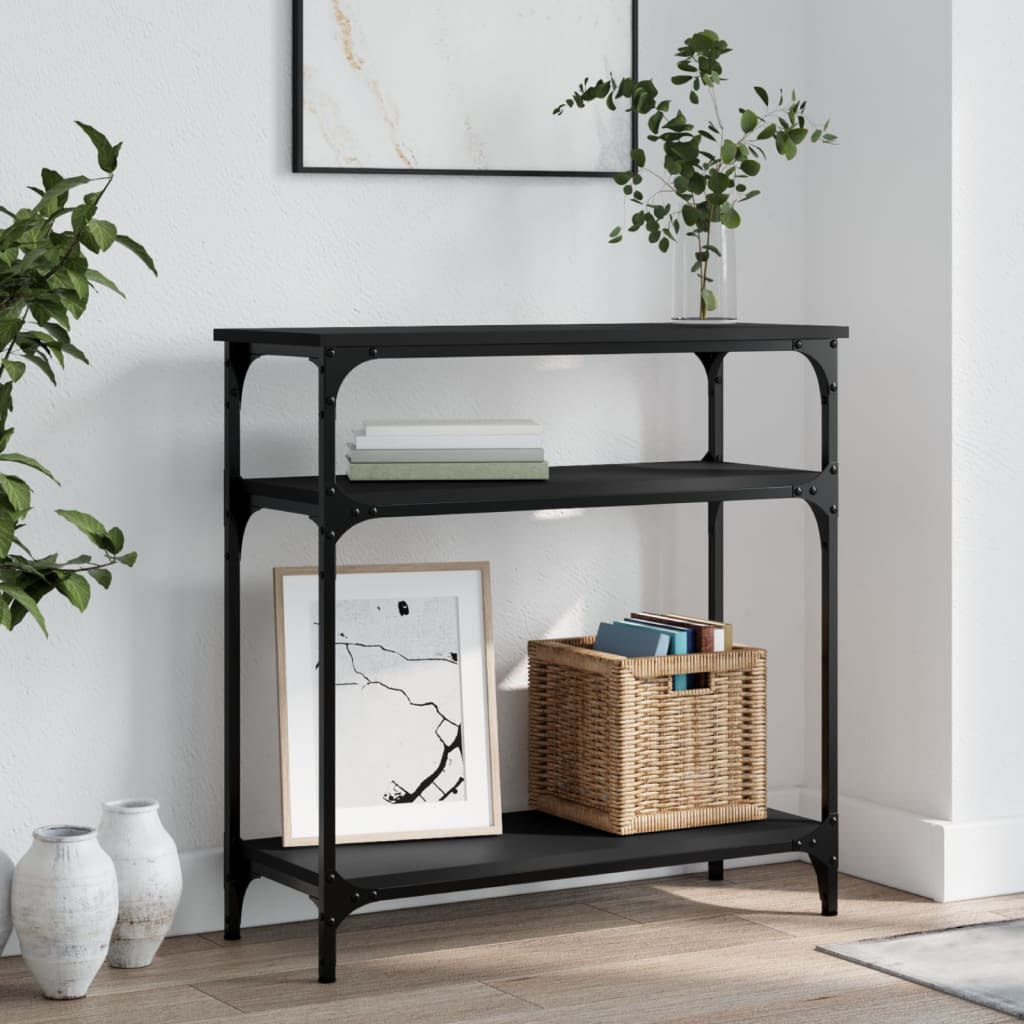 Berkfield Console Table Black 75x29x75 cm Engineered Wood