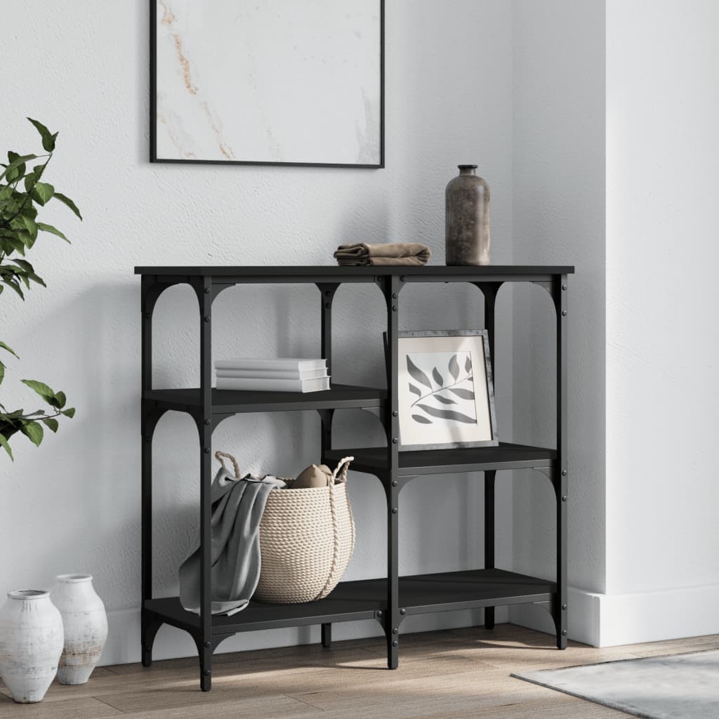 Berkfield Console Table Black 80x29x75 cm Engineered Wood