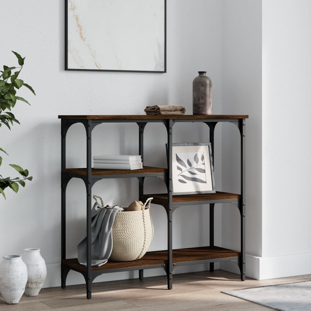 Berkfield Console Table Brown Oak 80x29x75 cm Engineered Wood