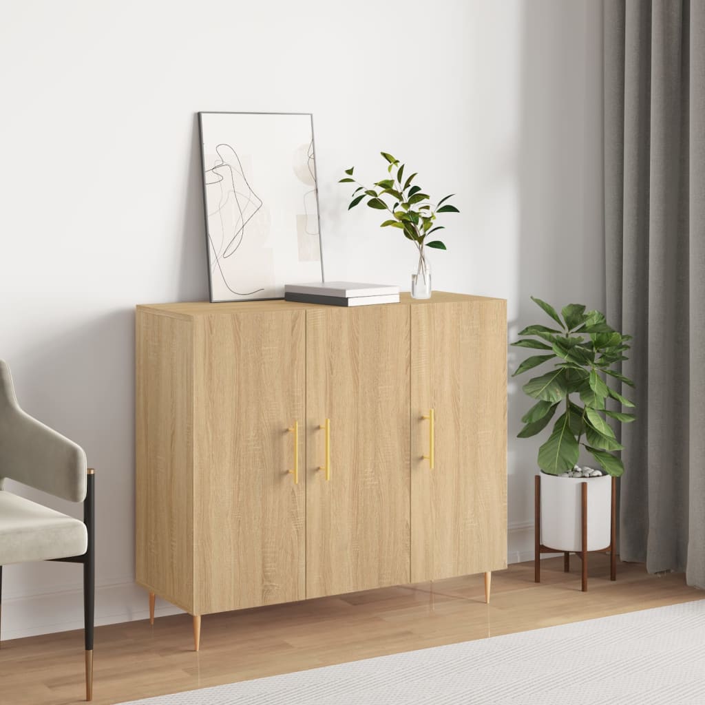 Berkfield Sideboard Sonoma Oak 90x34x80 cm Engineered Wood