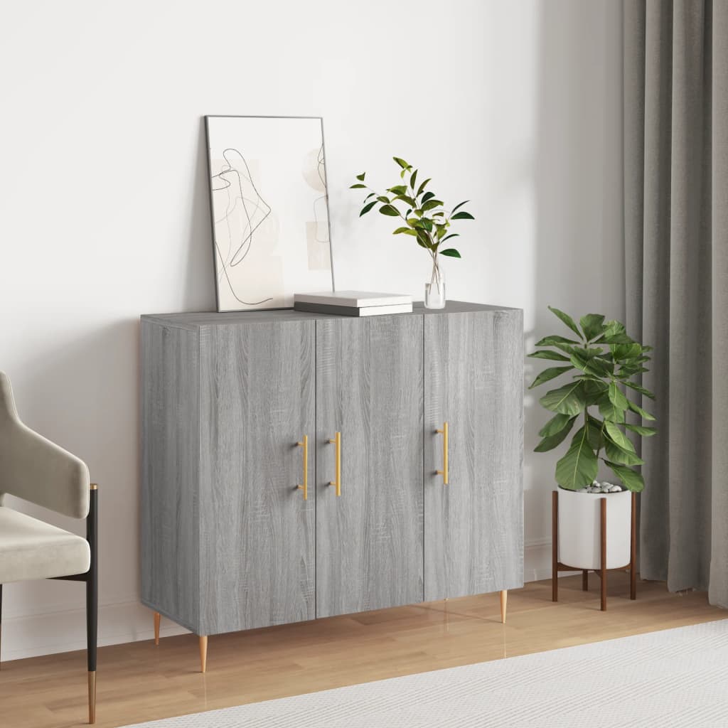 Berkfield Sideboard Grey Sonoma 90x34x80 cm Engineered Wood