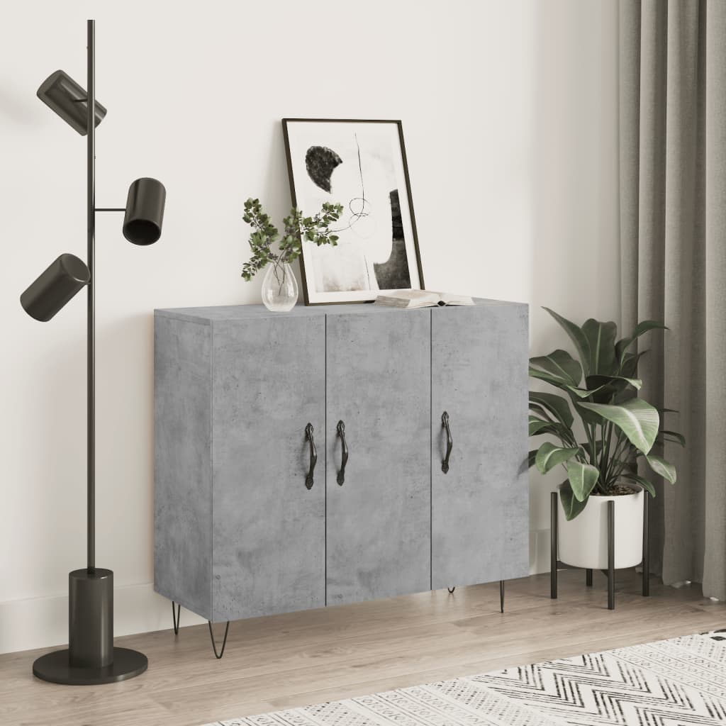 Berkfield Sideboard Concrete Grey 90x34x80 cm Engineered Wood