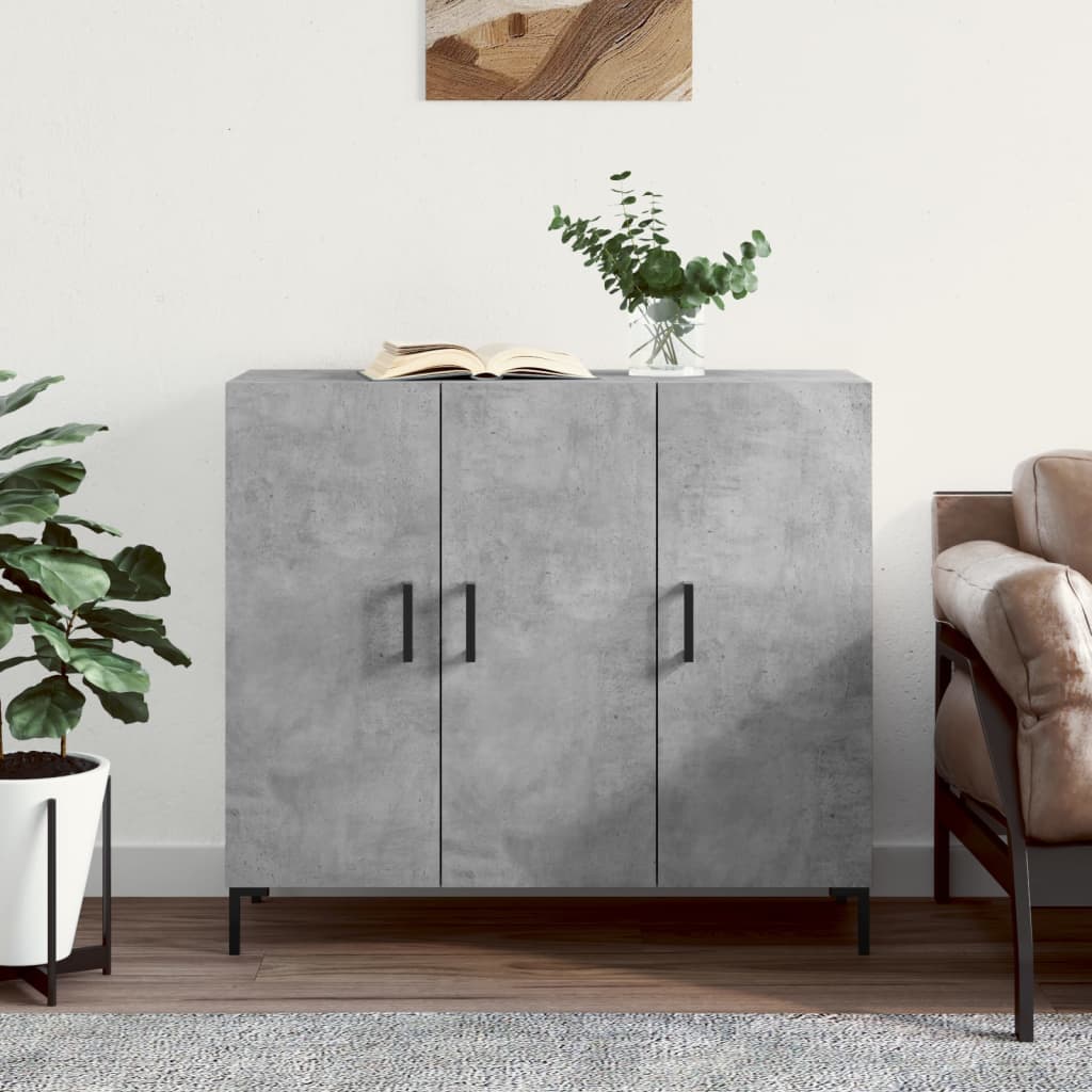 Berkfield Sideboard Concrete Grey 90x34x80 cm Engineered Wood