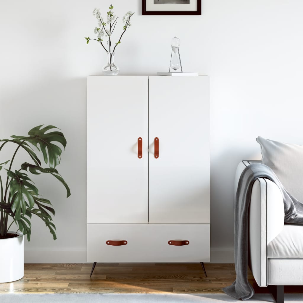 Berkfield Highboard High Gloss White 69.5x31x115 cm Engineered Wood