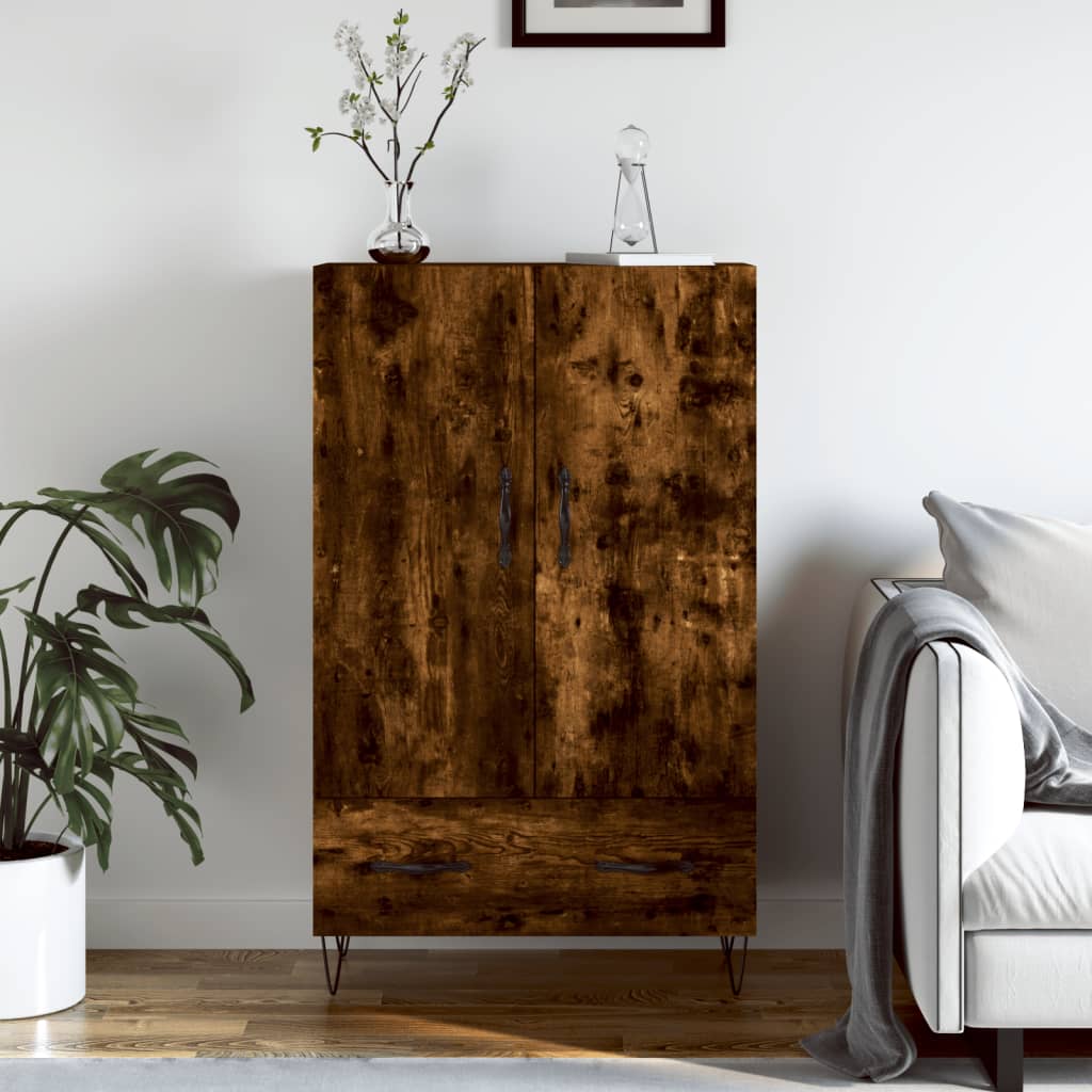 Berkfield Highboard Smoked Oak 69.5x31x115 cm Engineered Wood