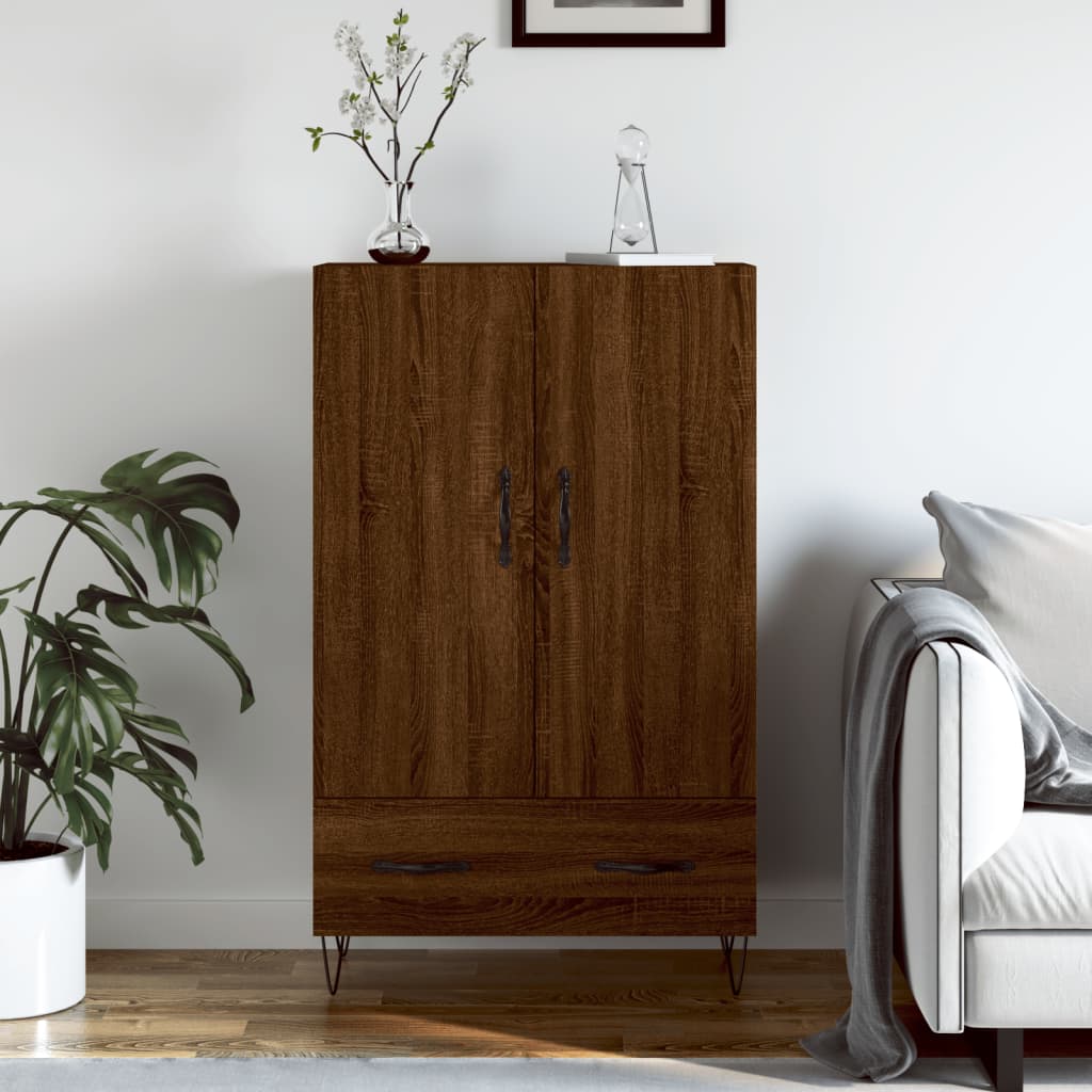 Berkfield Highboard Brown Oak 69.5x31x115 cm Engineered Wood