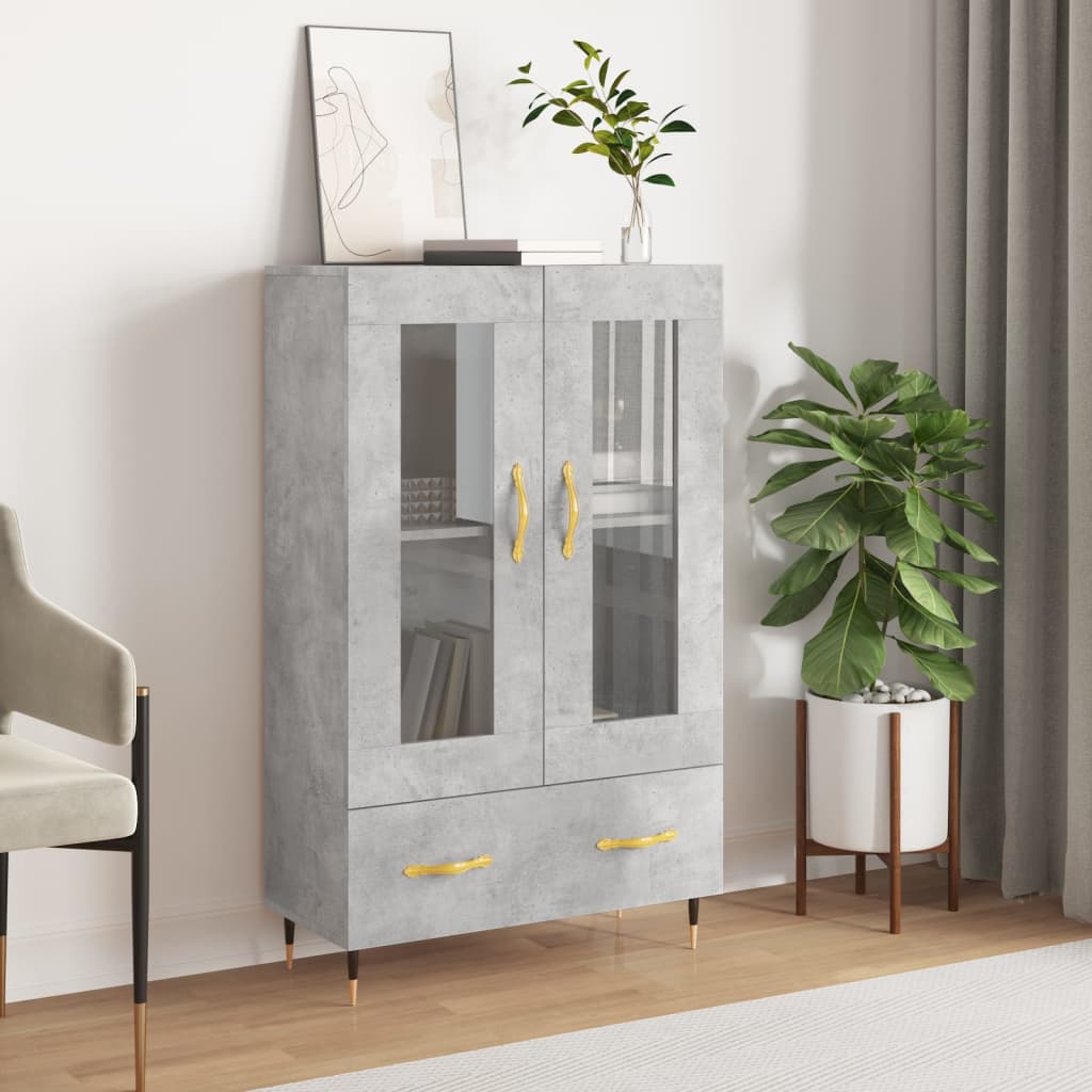 Berkfield Highboard Concrete Grey 69.5x31x115 cm Engineered Wood