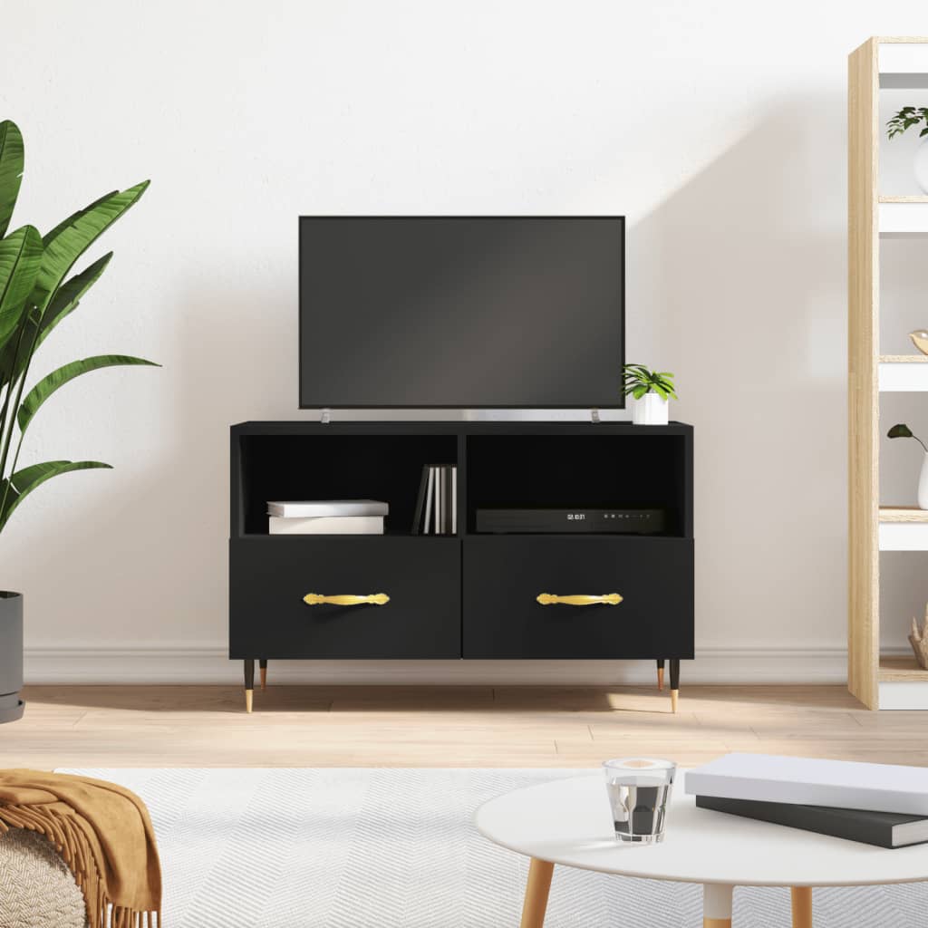 Berkfield TV Cabinet Black 80x36x50 cm Engineered Wood