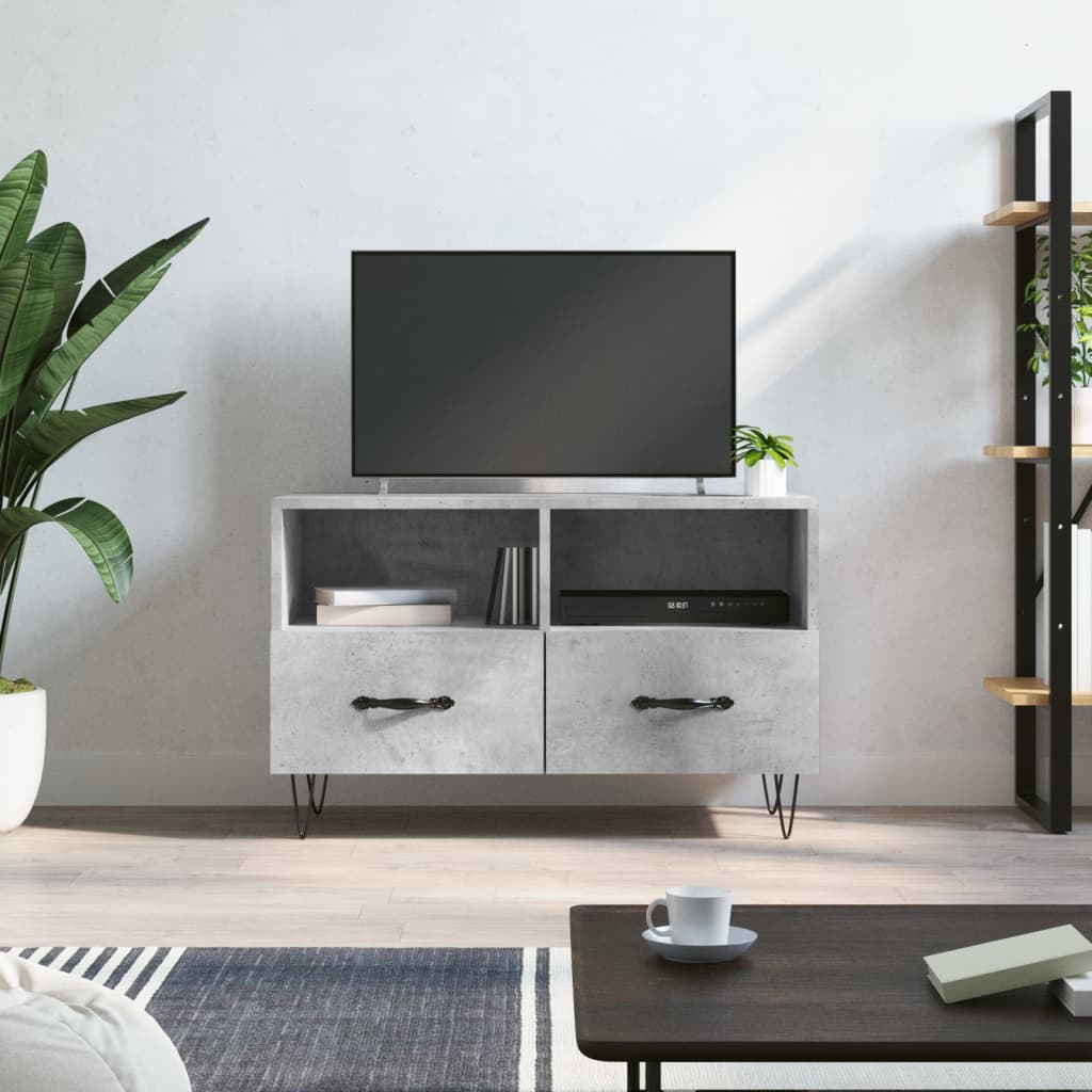 Berkfield TV Cabinet Concrete Grey 80x36x50 cm Engineered Wood
