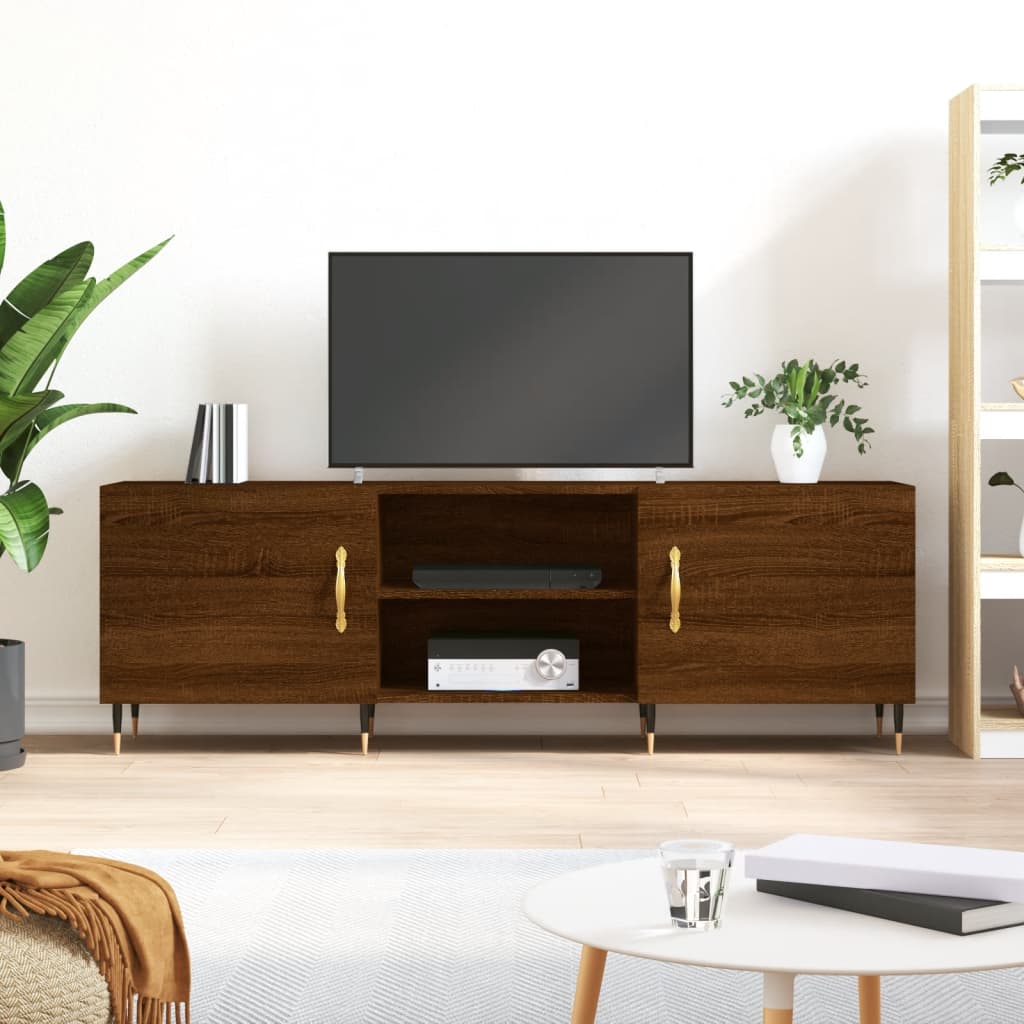 Berkfield TV Cabinet Brown Oak 150x30x50 cm Engineered Wood