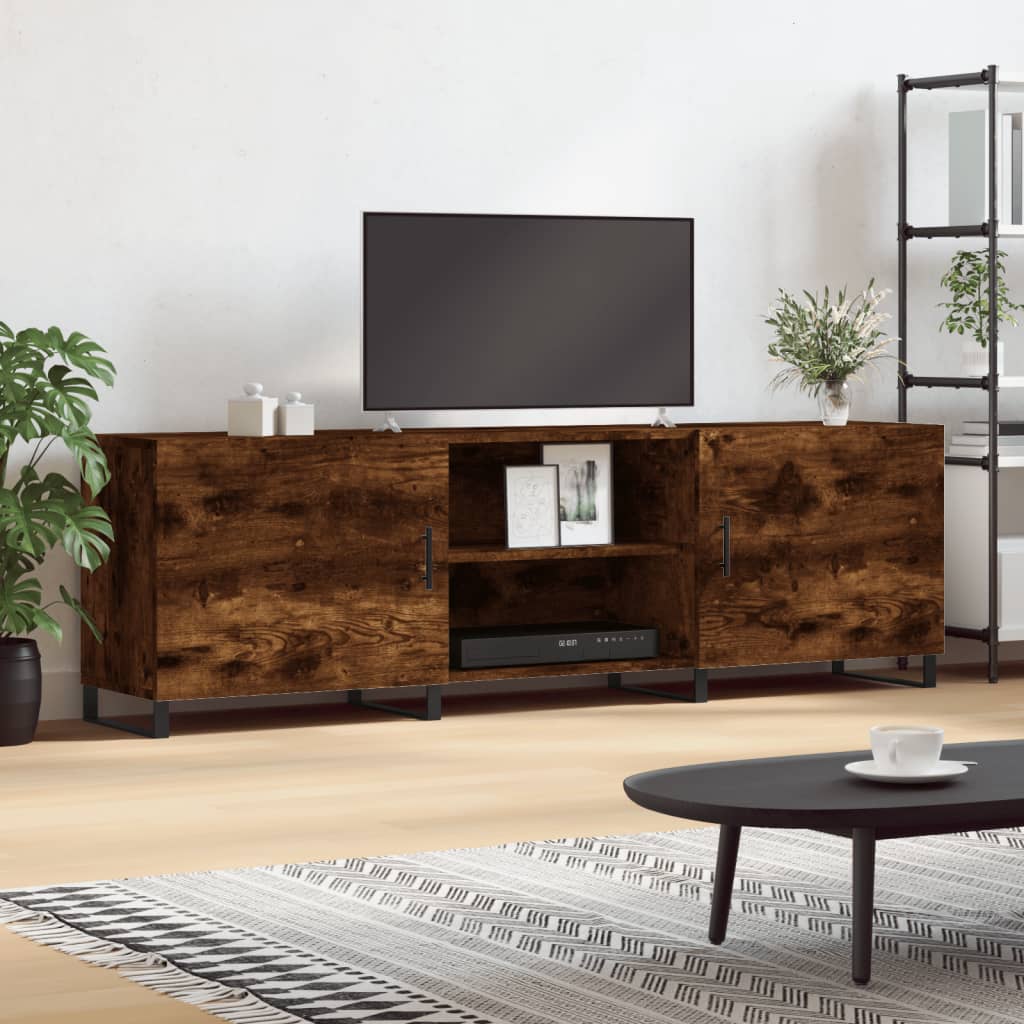 Berkfield TV Cabinet Smoked Oak 150x30x50 cm Engineered Wood