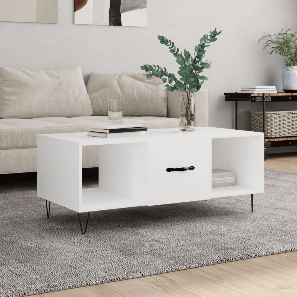 Berkfield Coffee Table White 102x50x40 cm Engineered Wood