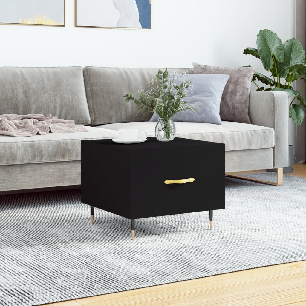 Berkfield Coffee Table Black 50x50x40 cm Engineered Wood