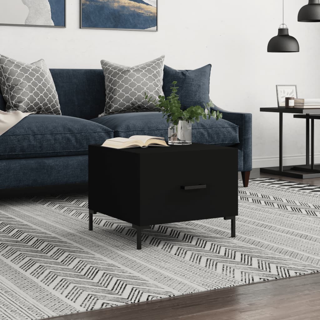Berkfield Coffee Table Black 50x50x40 cm Engineered Wood