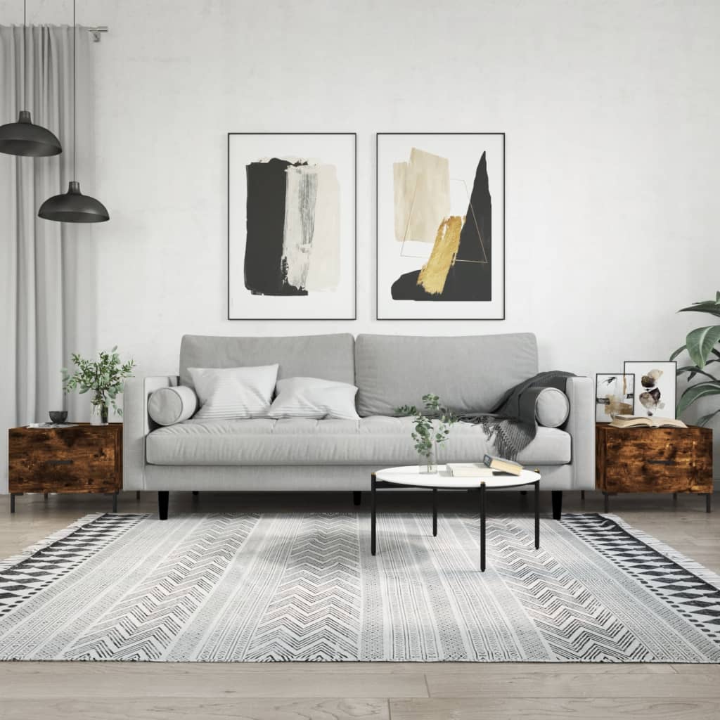 Berkfield Coffee Tables 2 pcs Smoked Oak 50x50x40 cm Engineered Wood