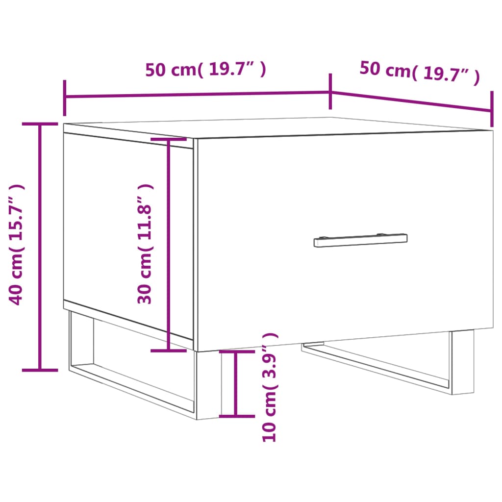 Berkfield Coffee Table White 50x50x40 cm Engineered Wood