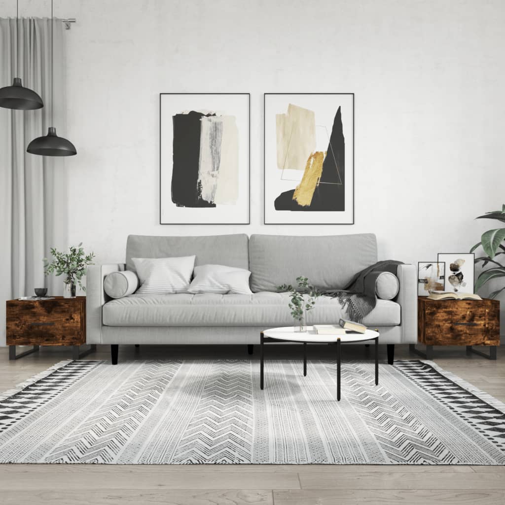 Berkfield Coffee Tables 2 pcs Smoked Oak 50x50x40 cm Engineered Wood