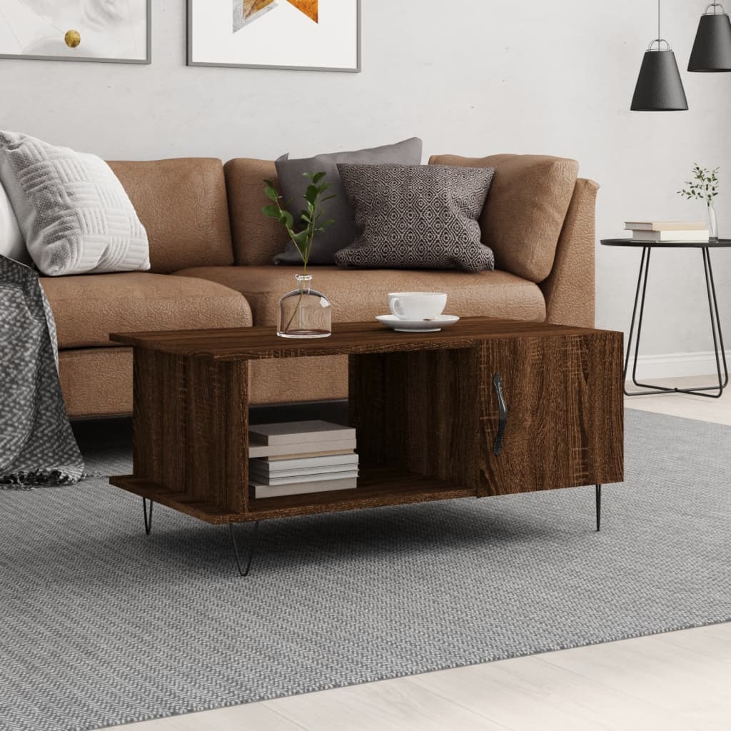Berkfield Coffee Table Brown Oak 90x50x40 cm Engineered Wood