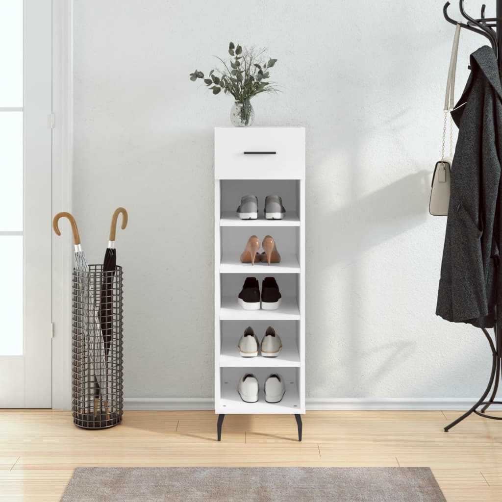 Berkfield Shoe Cabinet White 30x35x105 cm Engineered Wood