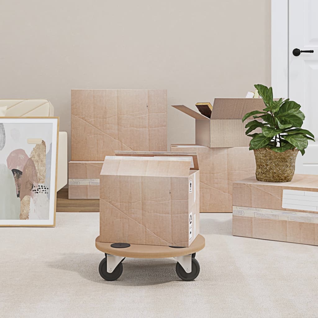 Berkfield Dolly Trolleys 6 pcs Round Engineered Wood
