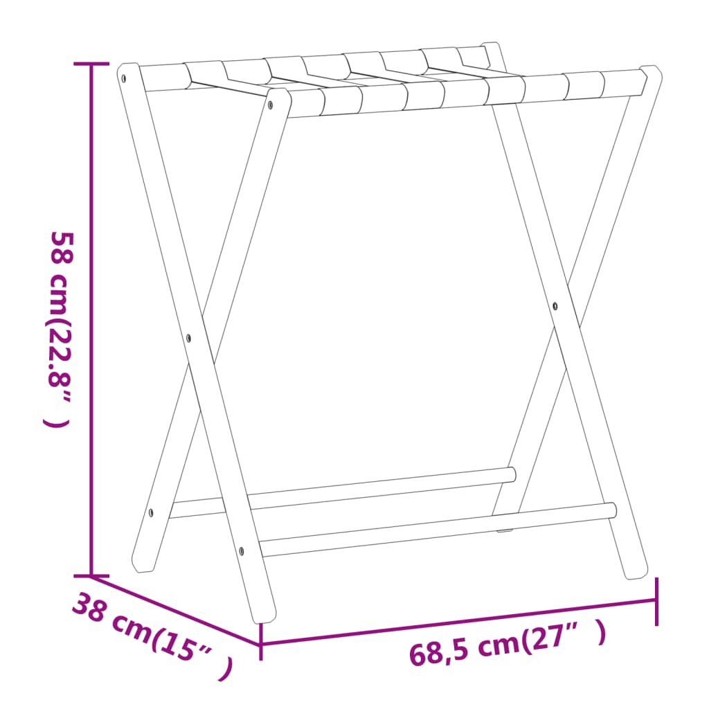 Berkfield Luggage Rack 68.5x38x58 cm Bamboo