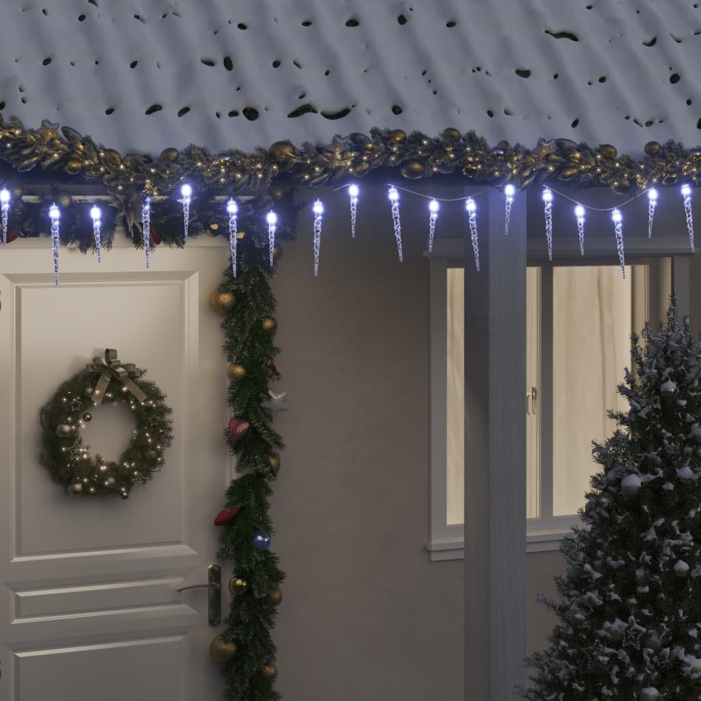 Berkfield Christmas Icicle Light 200 LEDs Cold White 20 m Acrylic PVC