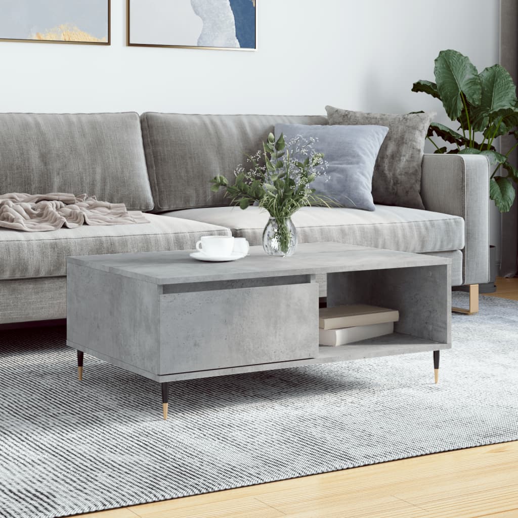 Berkfield Coffee Table Concrete Grey 90x60x35 cm Engineered Wood