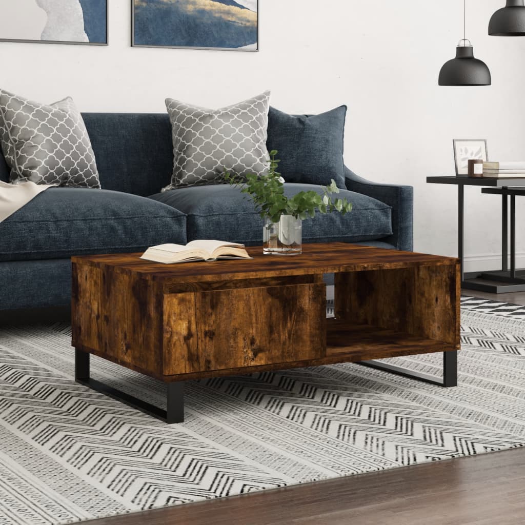 Berkfield Coffee Table Smoked Oak 90x60x35 cm Engineered Wood