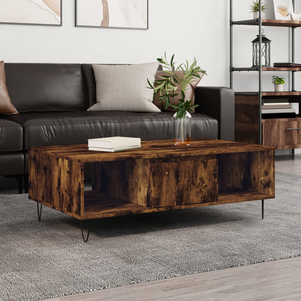 Berkfield Coffee Table Smoked Oak 104x60x35 cm Engineered Wood