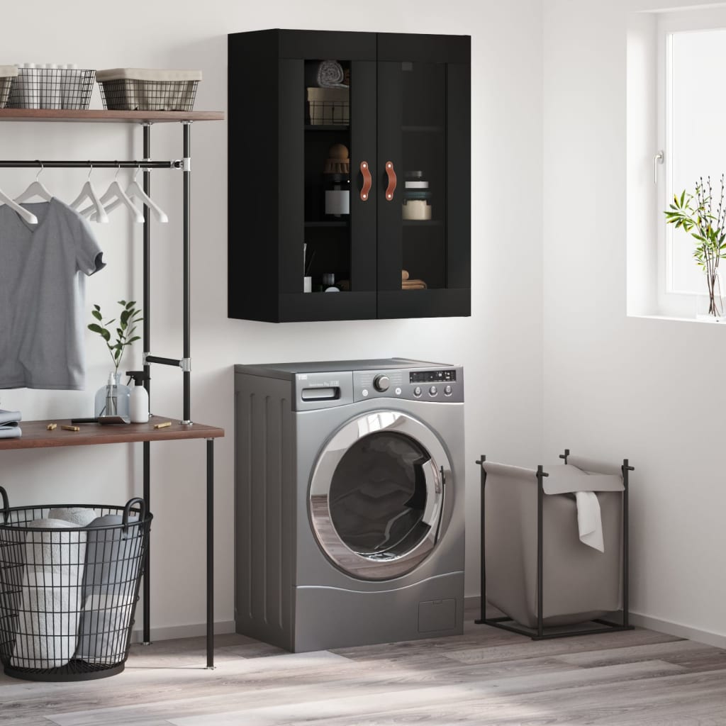 Berkfield Wall Mounted Cabinet Black 69.5x34x90 cm