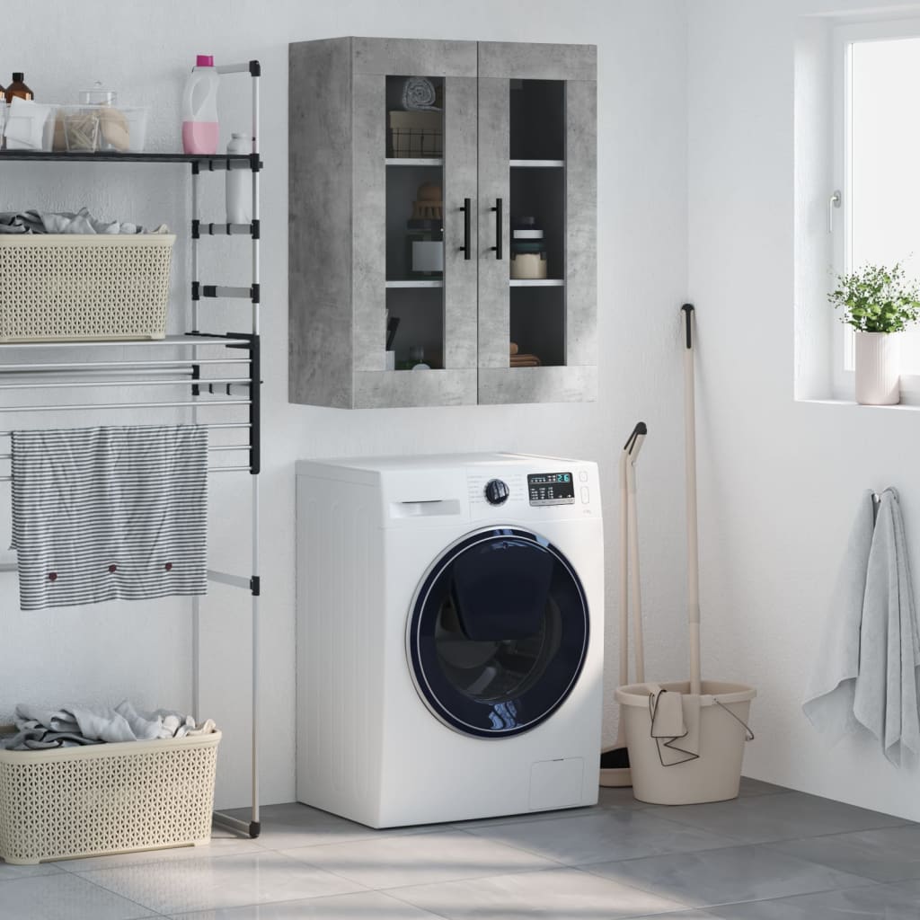 Berkfield Wall Mounted Cabinet Concrete Grey 69.5x34x90 cm