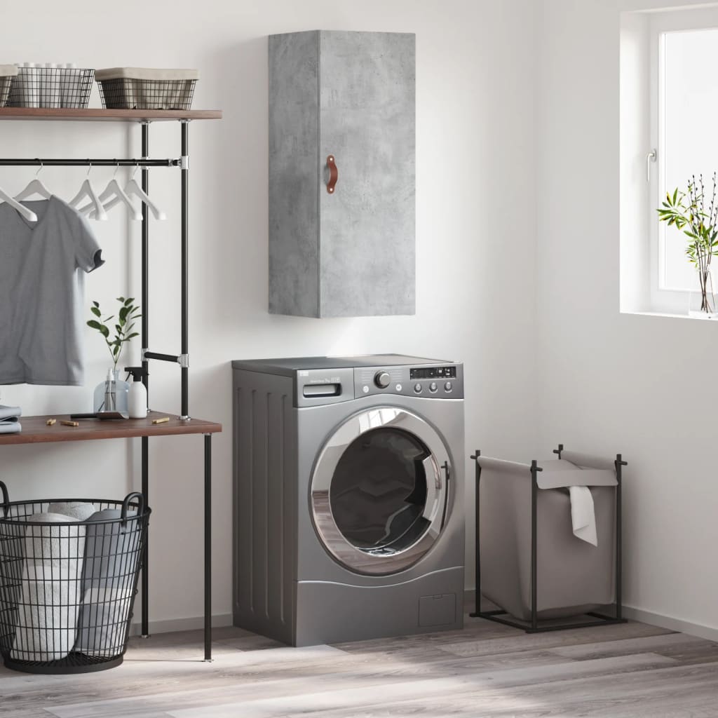 Berkfield Wall Mounted Cabinet Concrete Grey 34.5x34x90 cm