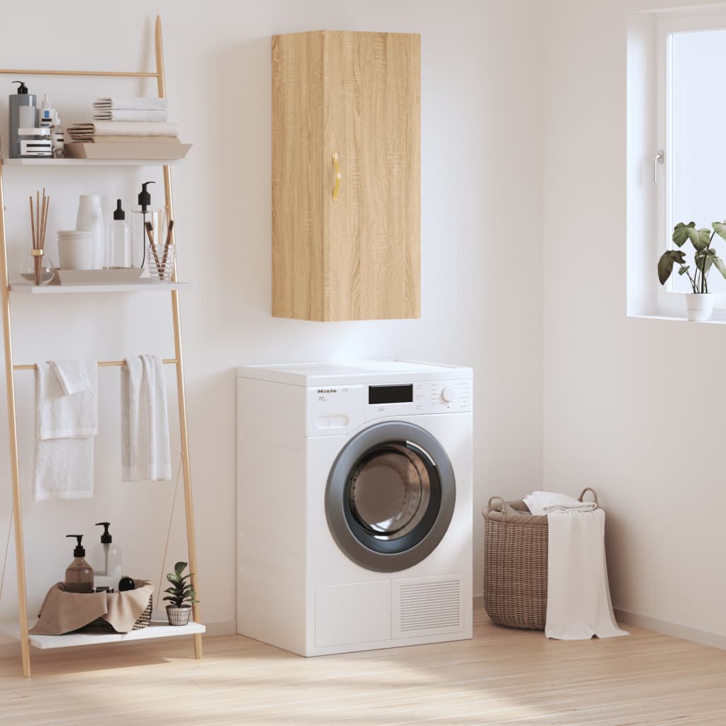 Berkfield Wall Mounted Cabinet Sonoma Oak 34.5x34x90 cm