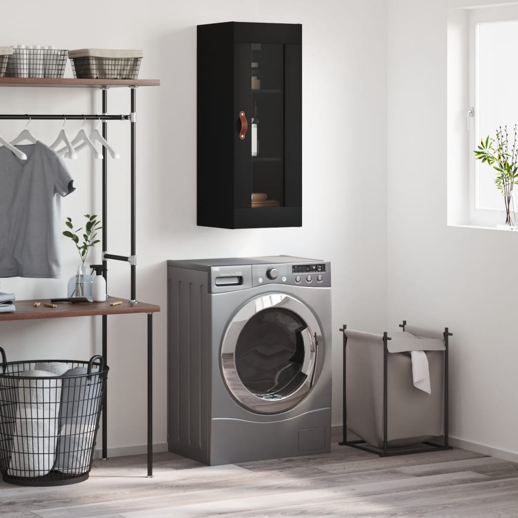 Berkfield Wall Mounted Cabinet Black 34.5x34x90 cm