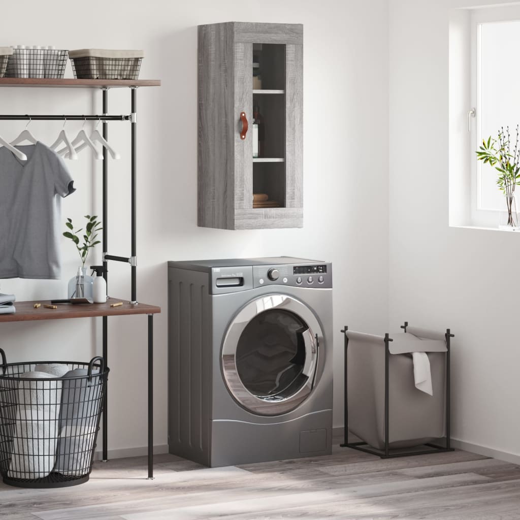 Berkfield Wall Mounted Cabinet Grey Sonoma 34.5x34x90 cm