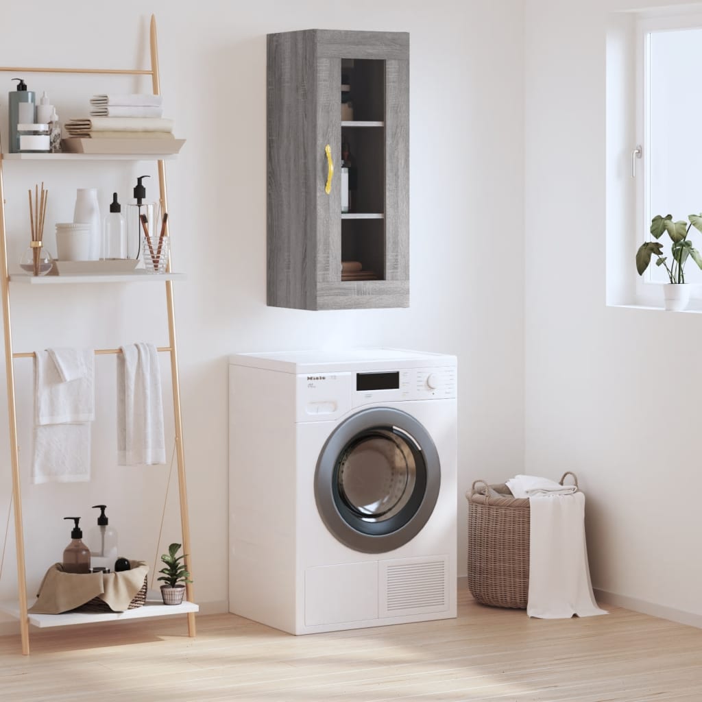 Berkfield Wall Mounted Cabinet Grey Sonoma 34.5x34x90 cm
