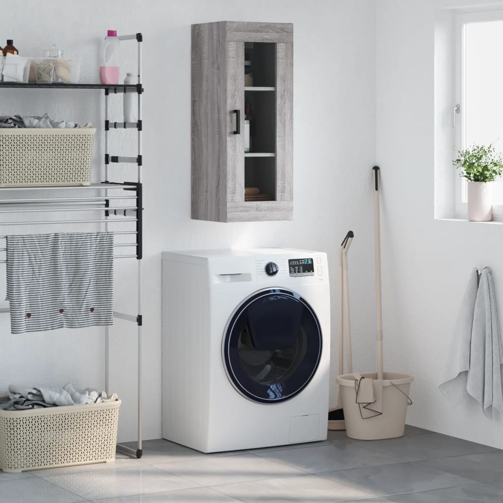 Berkfield Wall Mounted Cabinet Grey Sonoma 34.5x34x90 cm