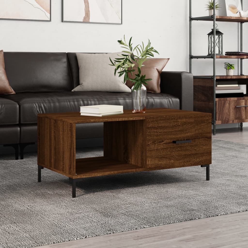 Berkfield Coffee Table Brown Oak 90x50x40 cm Engineered Wood