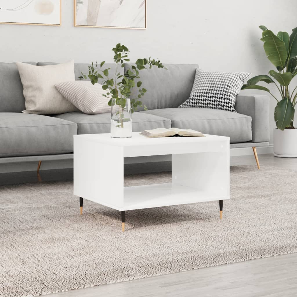 Berkfield Coffee Table High Gloss White 60x50x40 cm Engineered Wood