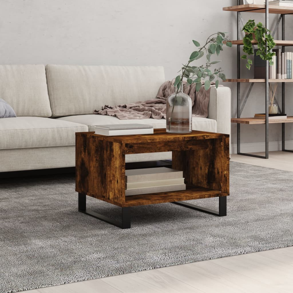 Berkfield Coffee Table Smoked Oak 60x50x40 cm Engineered Wood