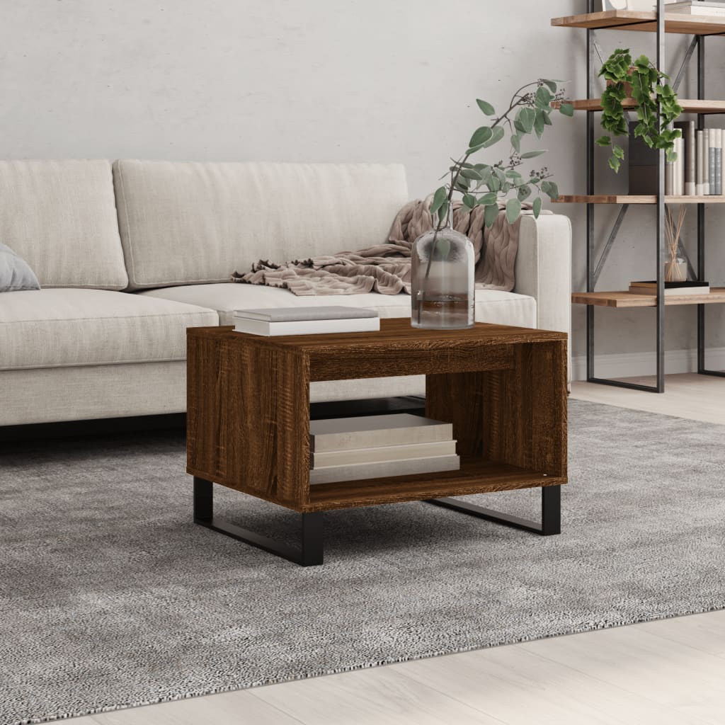Berkfield Coffee Table Brown Oak 60x50x40 cm Engineered Wood