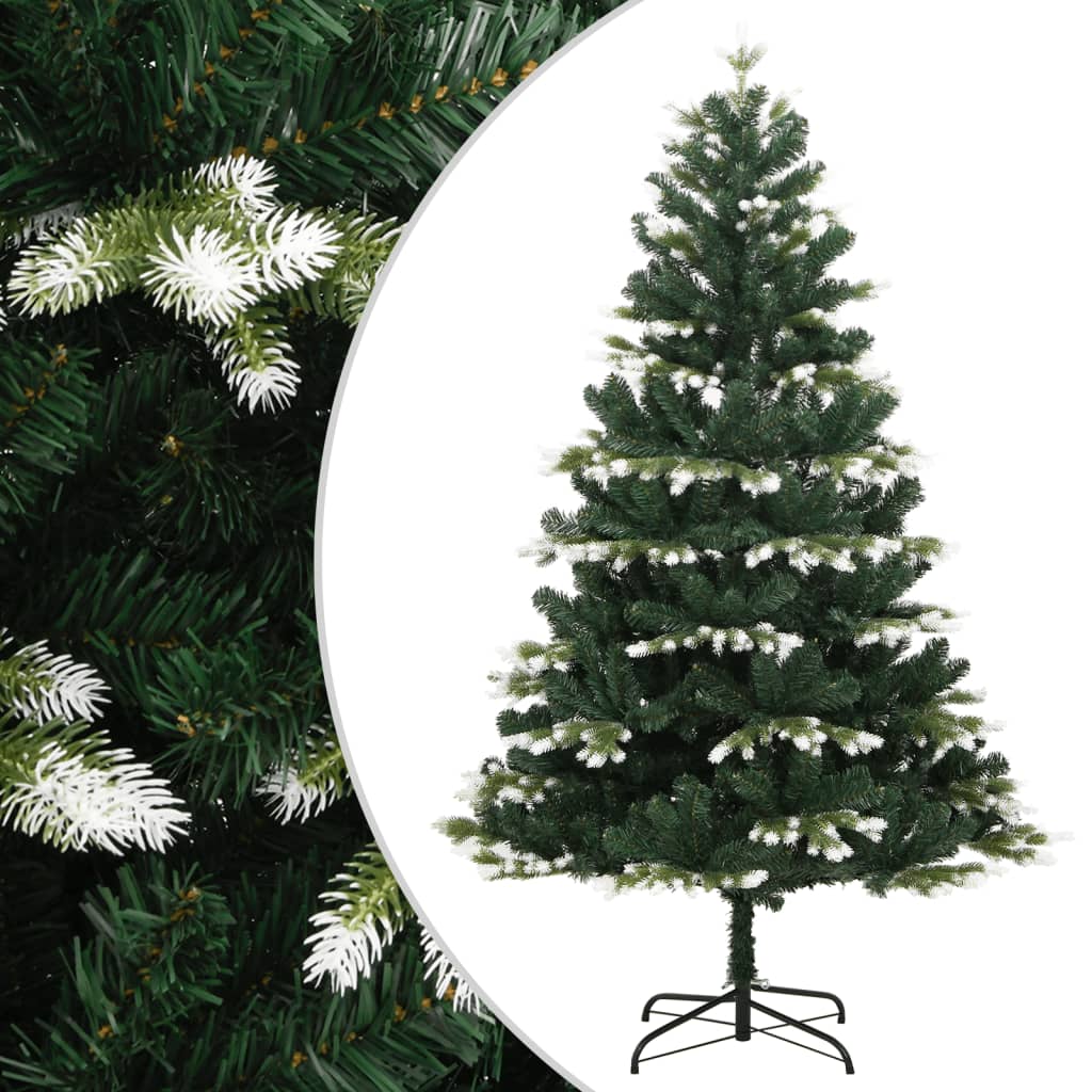 Berkfield Artificial Hinged Christmas Tree with Flocked Snow 180 cm